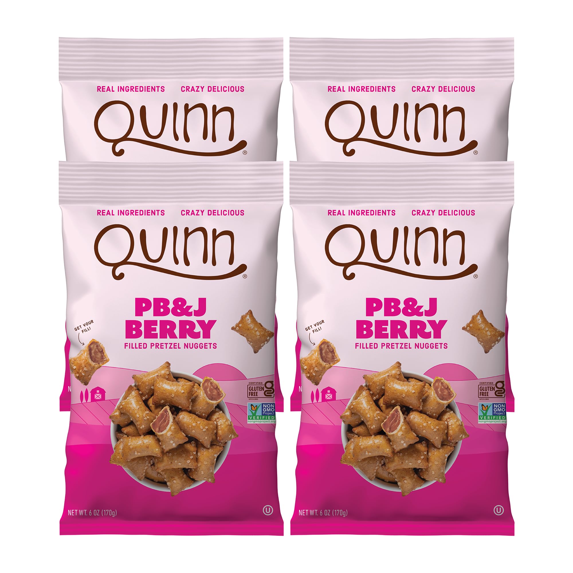 Amazon.com: Quinn Gluten Free PB&J Berry Filled Pretzel Nuggets